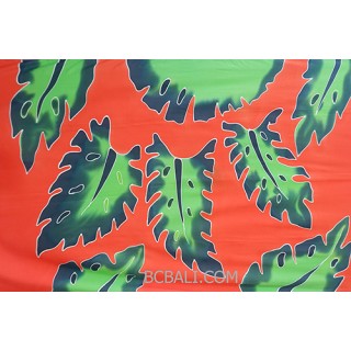 rayon sarong handpainting leaf pattern made in bali